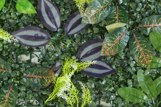 Immagine di PANNELLO DECORATIVO EFFETTO PIANTE BOSCO EFFETTO FELCE FOGLIE VIOLA/VERDE
